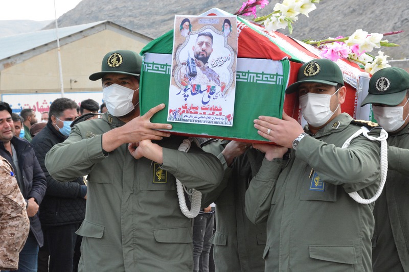 مراسم احترام نظامی و تشییع پیکر شهید علی سلطانپور در ماکو